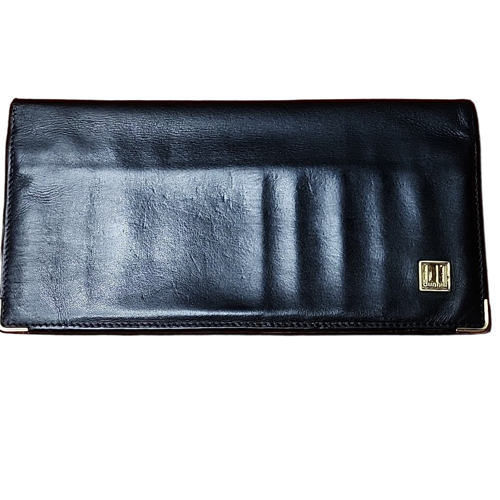 Alfred Men's Bifold Long Bill Wallet Black Leather 7inc x 3.5 Inch